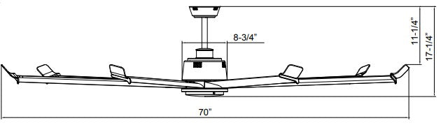 Arctic 7-Blade, 70” Sweep, Energy Star 4.0, Wet Listed