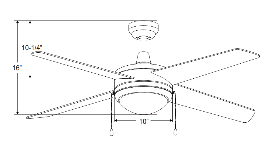 Europa - 4-Blade, 50” Sweep, E26 LED Light Kit Included