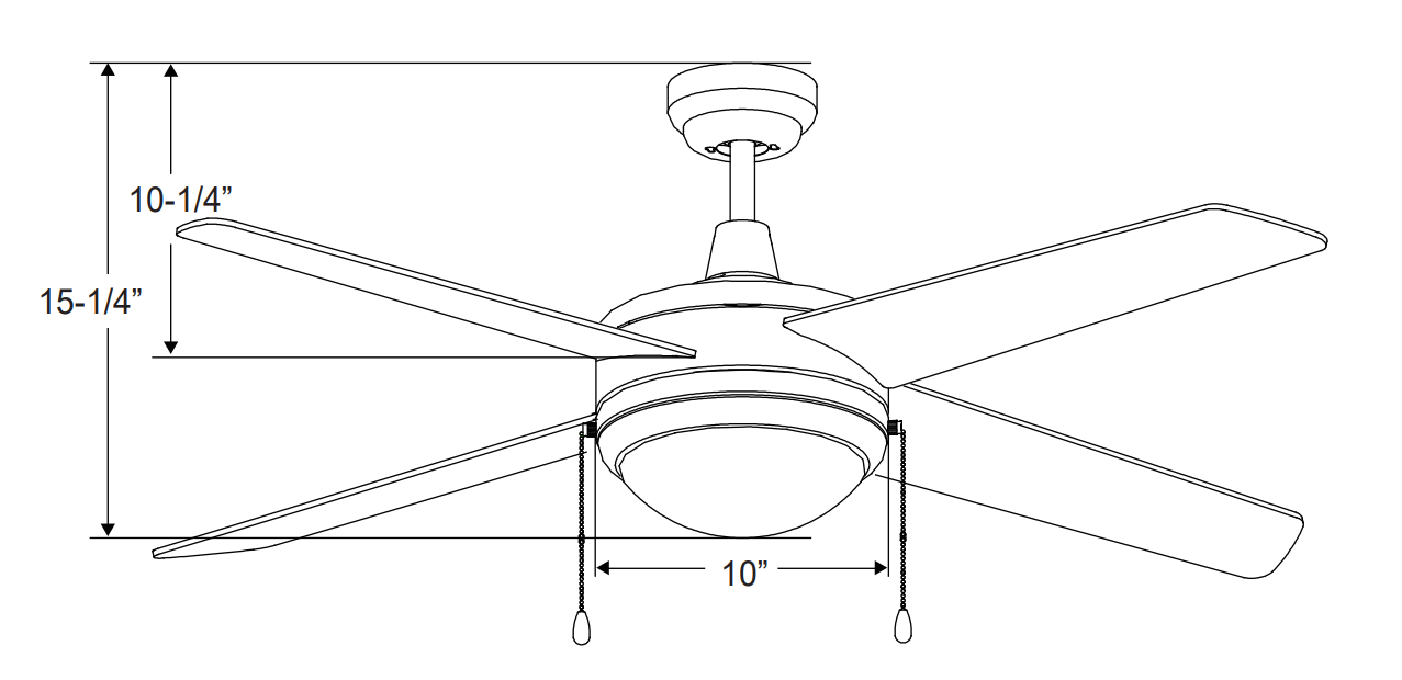 Europa - 4-Blade, 50” Sweep, Integrated LED Light Kit Included