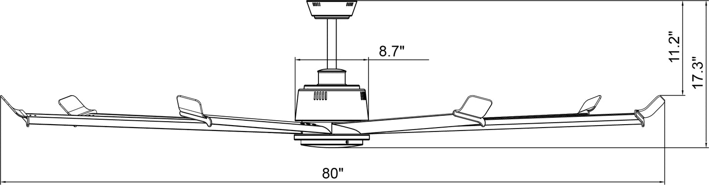 Arctic 7-Blade, 80” Sweep, Energy Star 4.0, Wet Listed