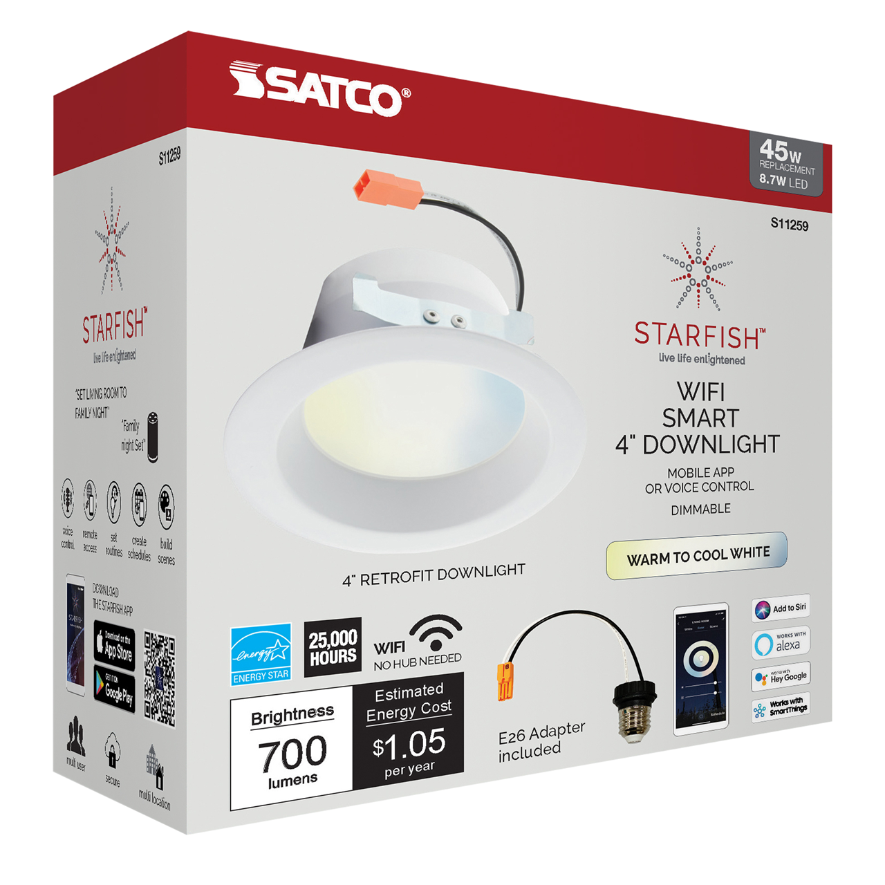 Wi-Fi 4" LED Tunable White Recessed Retrofit Downlight