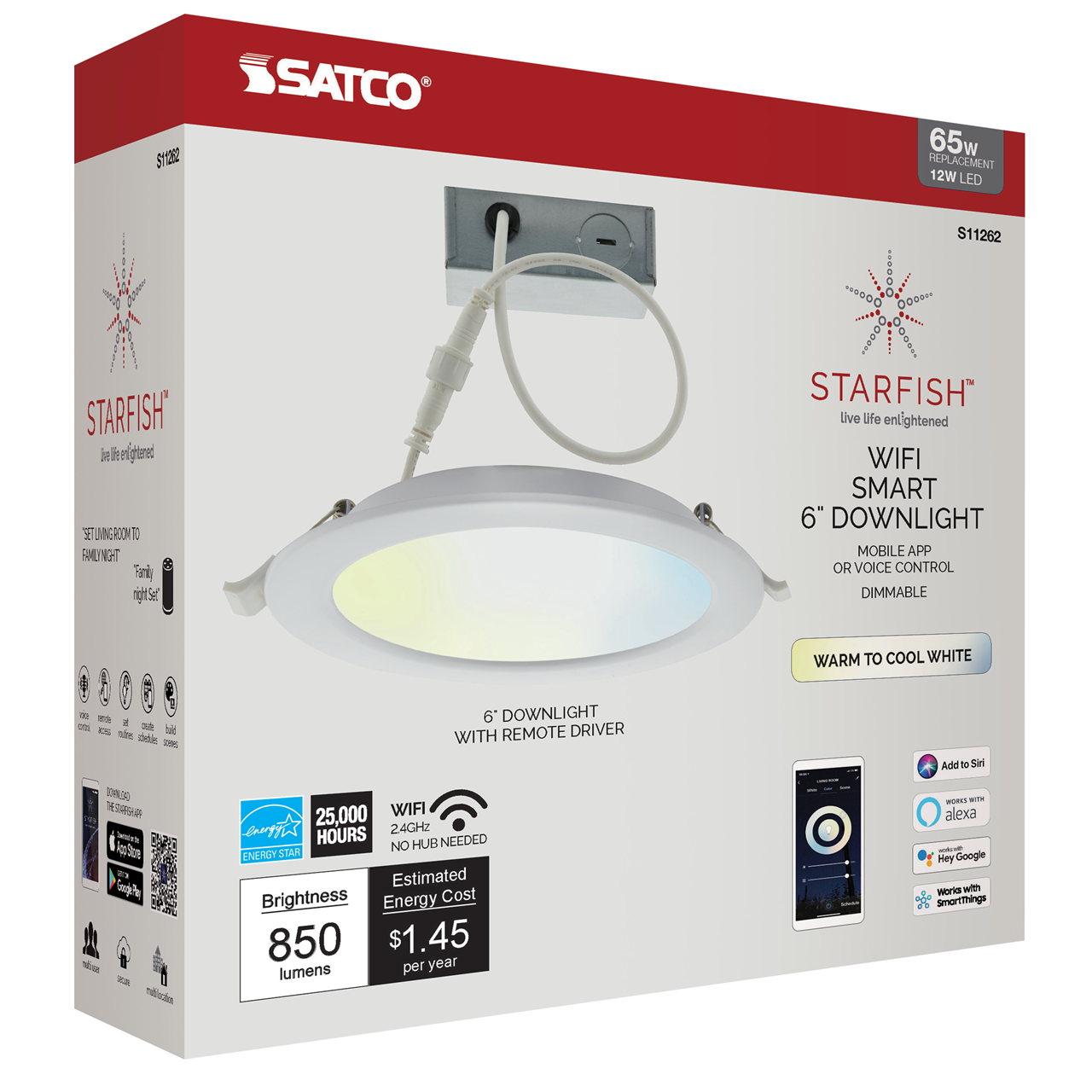 Wi-Fi 6" LED Tunable White Edge-Lit Remote Driver Downlight