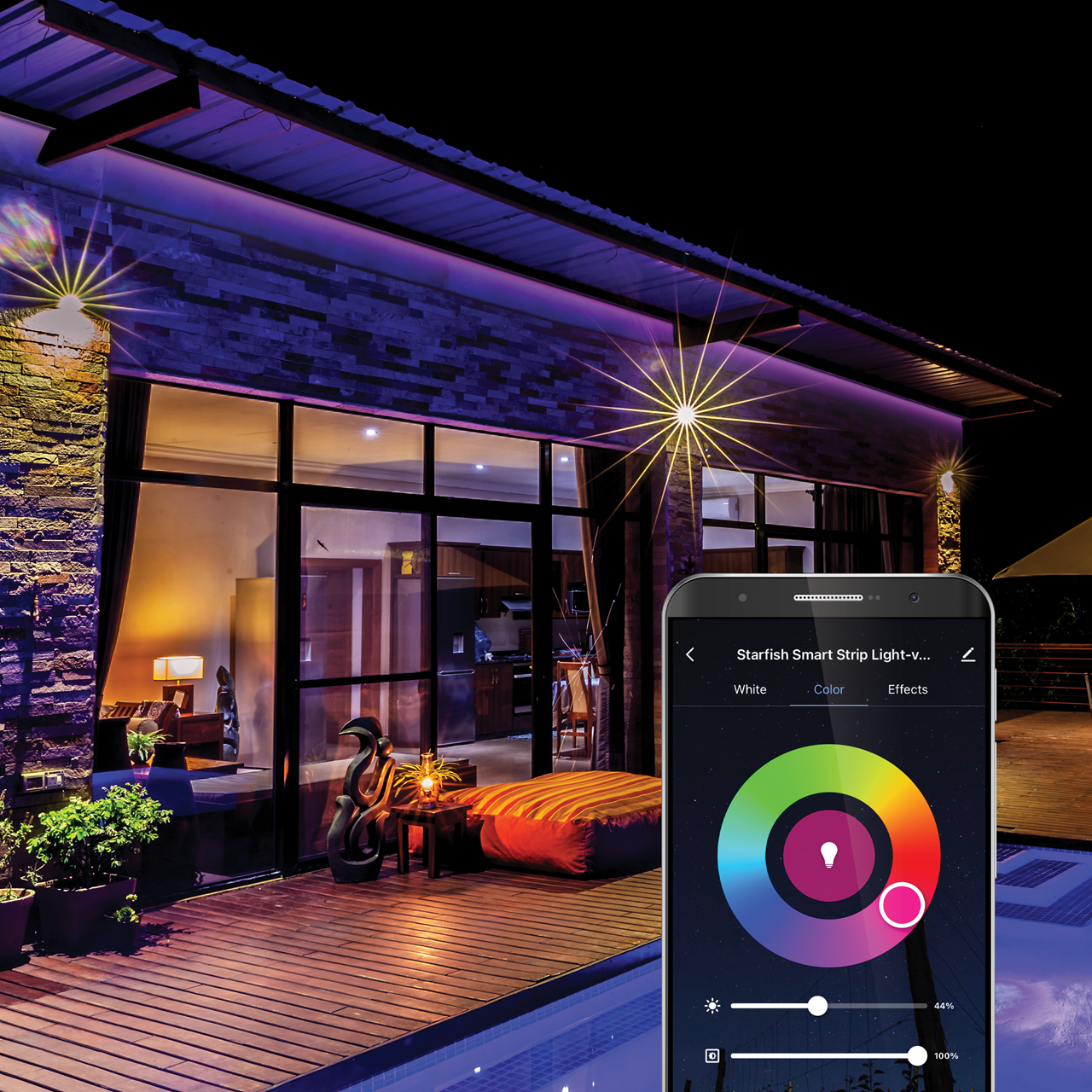 Wi-Fi 28W 16' Outdoor LED RGB & TW Tape Light