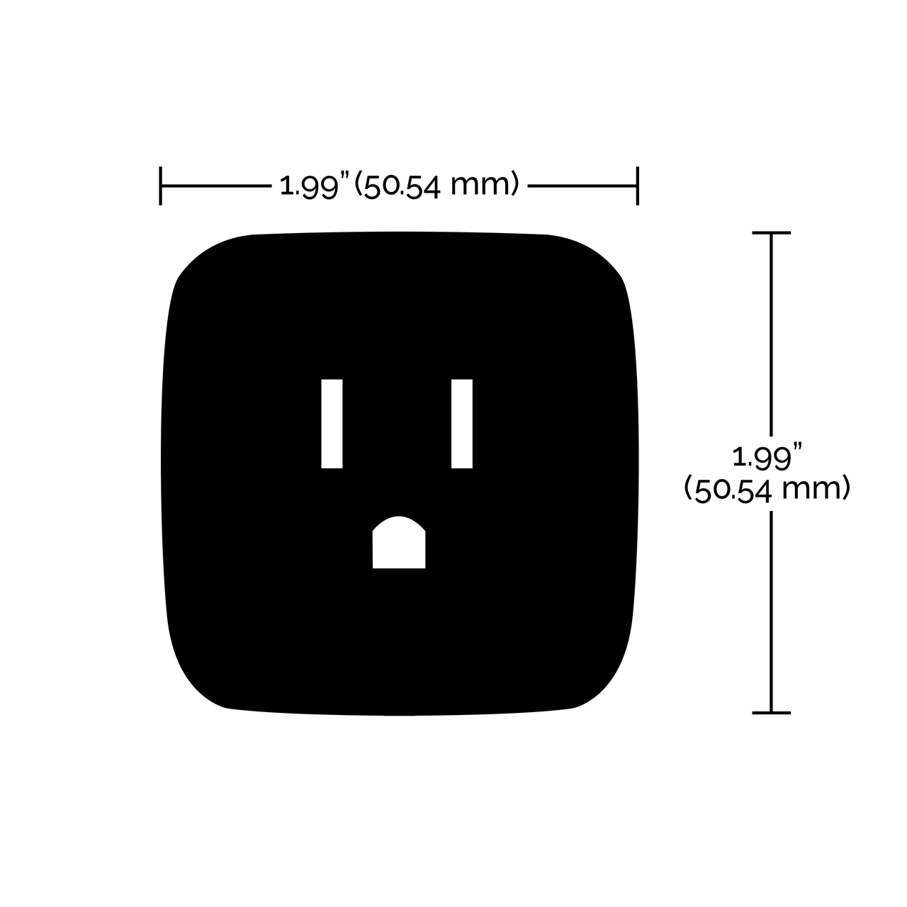 Wi-Fi 10A Mini Square On-Off Outlet 2 Pack