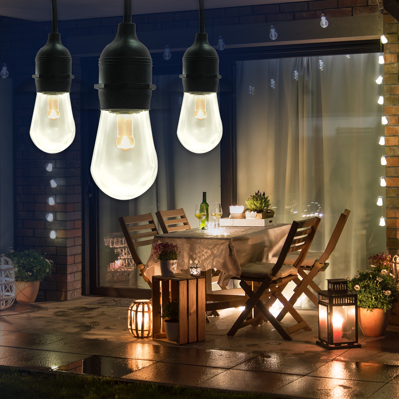24' RGB and Warm White 10-Light Outdoor String Light