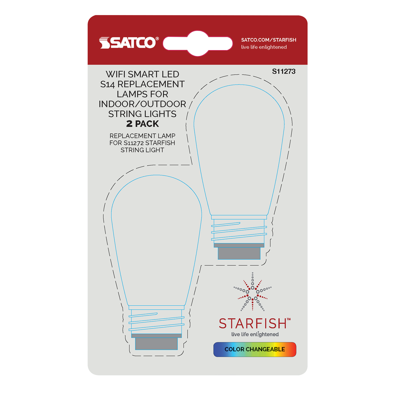 4-Pin S14 LED RGB and Warm White String Light Bulb