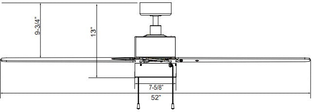Aldea VI - 5-Blade, 52” Sweep, AC Motor, Energy Star Listed