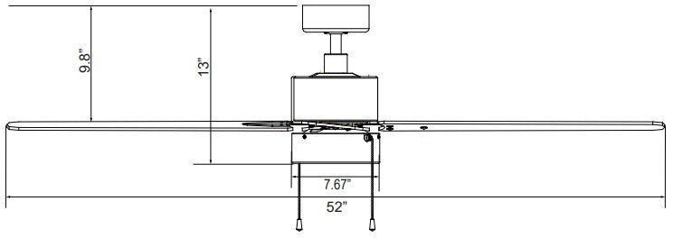 Aldea III - 3-Blade, 52” Sweep, AC Motor, Energy Star Listed