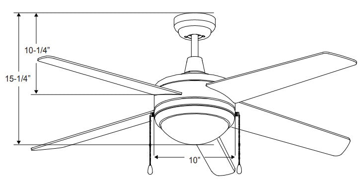 Mirage II - 5-Blade, 44” Sweep, Integrated LED Light Kit Included