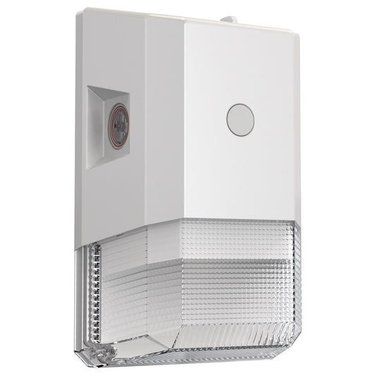 Mini Wall Pack Multi Up To 25W, Multi CCT, Frosted Lens, Built-In EM, New Version, White Finish