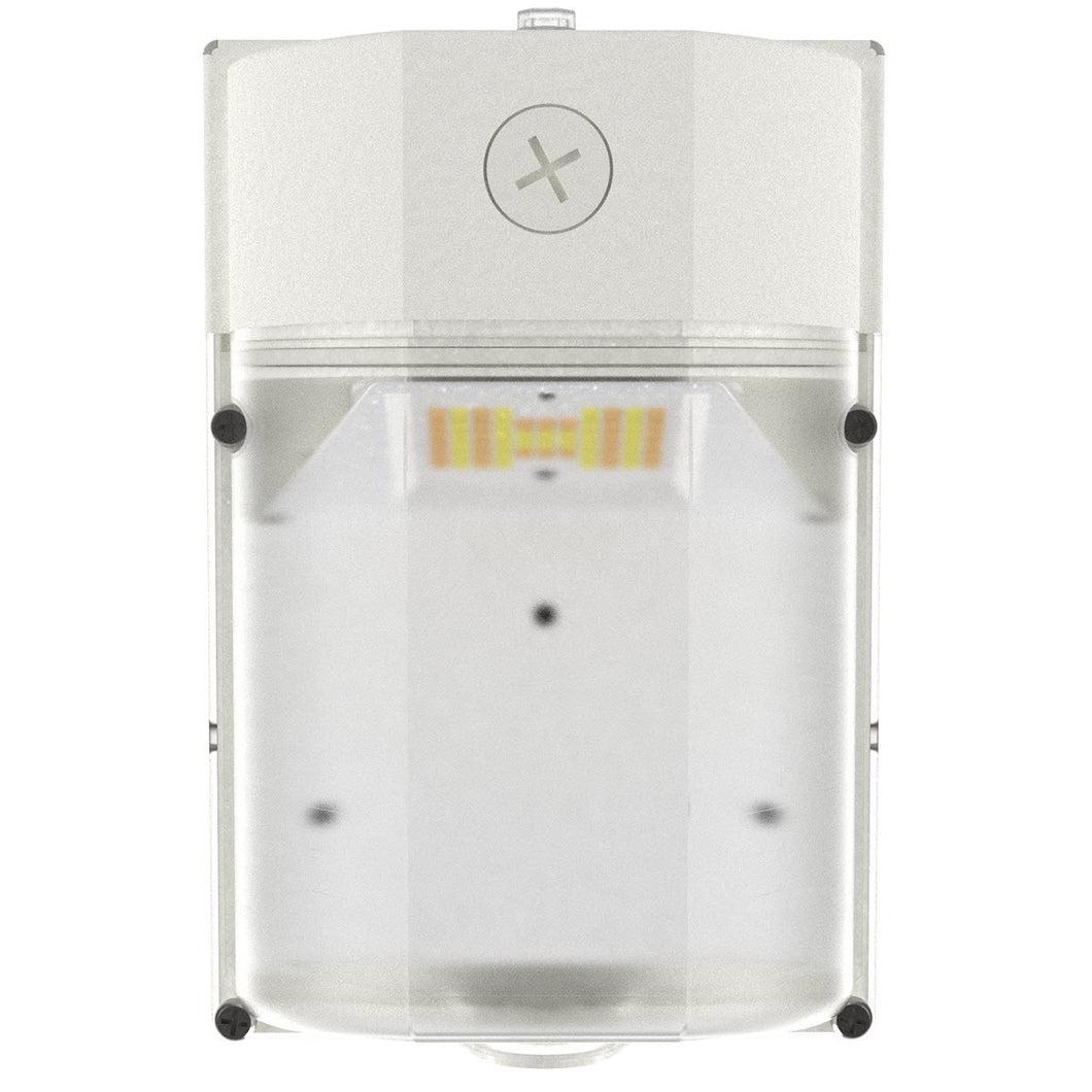 Mini Wall Pack, Multi Wattage Up to /25W, Multi CCT, Frosted Lens, White
