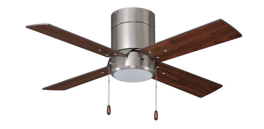 Metalis 4-Blade, 42” Sweep Hugger, Pull Chain, Integrated LED Light Kit Included