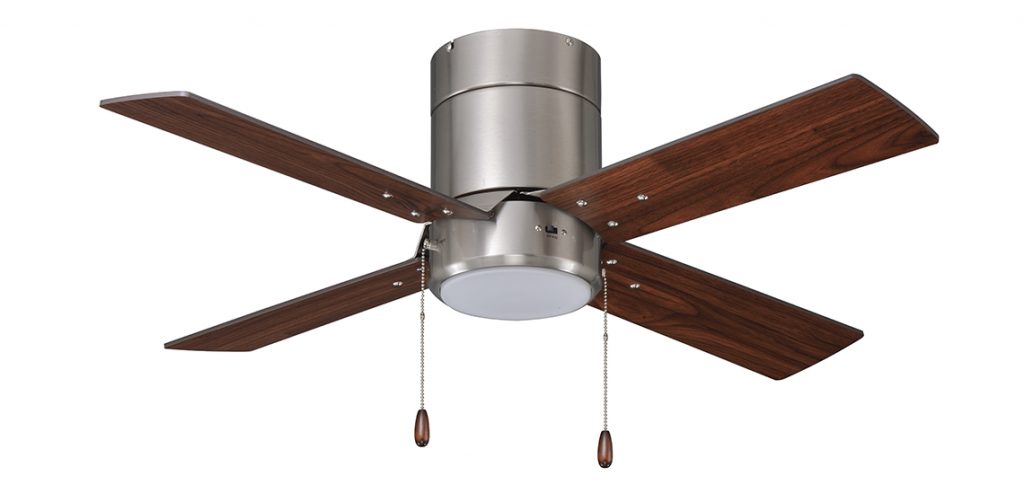 Metalis 4-Blade, 42” Sweep Hugger, Pull Chain, Integrated LED Light Kit Included