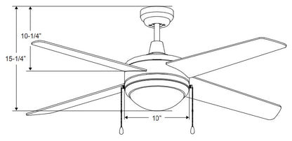 Europa II - 4-Blade, 44” Sweep, Integrated LED Light Kit Included