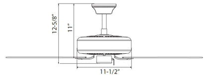 Sunset, 5-Blade, 52” Sweep, Wet Listed