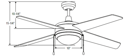 Europa IV - 4-blade, 52” Sweep, AC Motor, with Pull Chain, Energy Star Listed