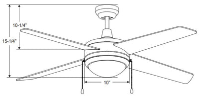 Europa II - 4-Blade, 44” Sweep, E26 LED Light Kit Included