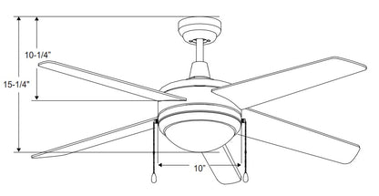 Mirage II - 5-Blade, 44” Sweep, E26 LED Light Kit Included