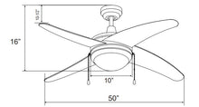 Load image into Gallery viewer, Europa I - 4-Curved Blade, 50” Sweep, E26 LED Light Kit Included
