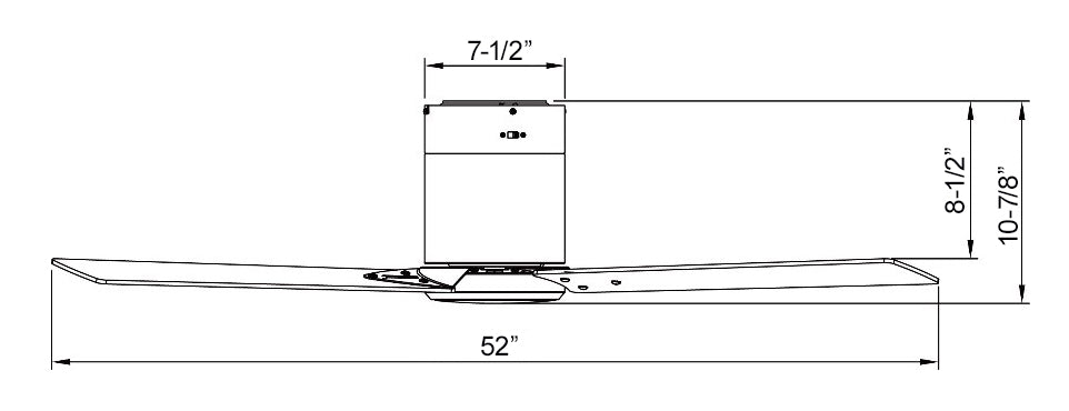 Sabio - 3-Blade, 52” Sweep Hugger, Pull Chain, Integrated LED Light Kit Included