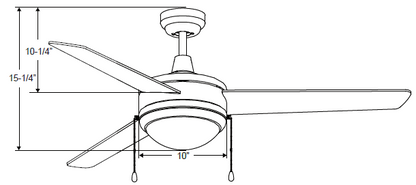 Contempo IV - 3-blade, 52” Sweep, AC Motor, with Pull Chain, Energy Star Listed