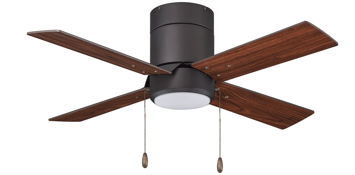 Metalis 4-Blade, 42” Sweep Hugger, Pull Chain, Integrated LED Light Kit Included