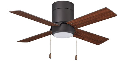 Metalis 4-Blade, 42” Sweep Hugger, Pull Chain, Integrated LED Light Kit Included