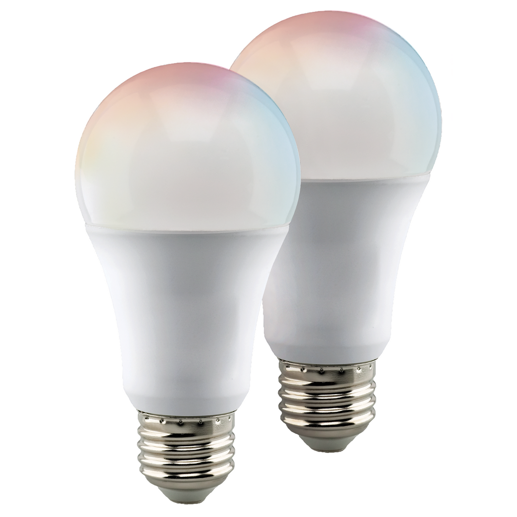 Wi-Fi 9.5W LED A19 RGB and Tunable White Smart Bulb 2 Per Box