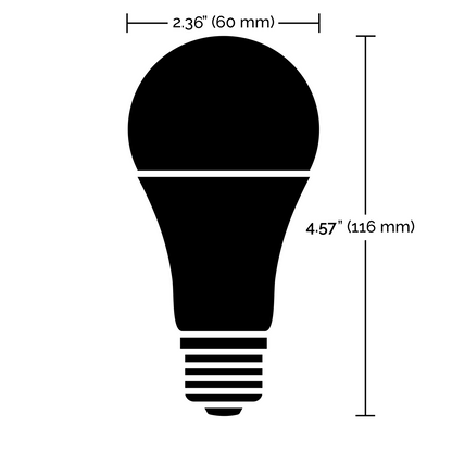 Wi-Fi 9.5W LED A19 RGB and Tunable White Smart Bulb 2 Per Box