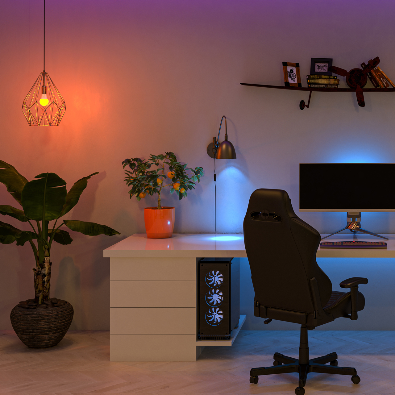 Wi-Fi 9.5W LED A19 RGB and Tunable White Smart Bulb 2 Per Box