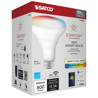 Wi-Fi 9.5W LED BR30 RGB and Tunable White Reflector