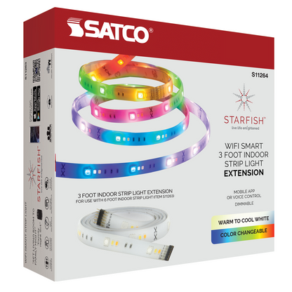 Wi-Fi 8W 3' Indoor LED RGB & TW Strip Tape Extension