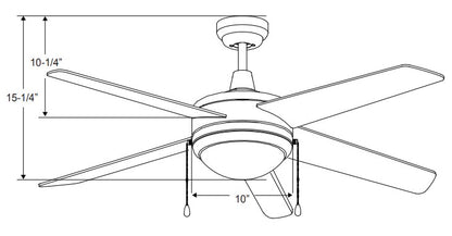 Mirage II - 5-Blade, 44” Sweep, Integrated LED Light Kit Included